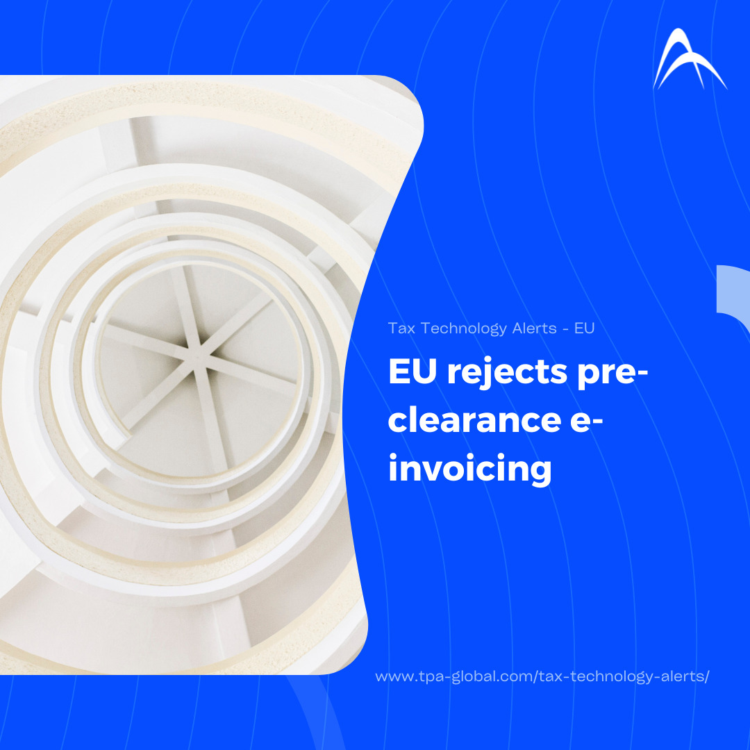 EU rejects pre-clearance e-invoicing