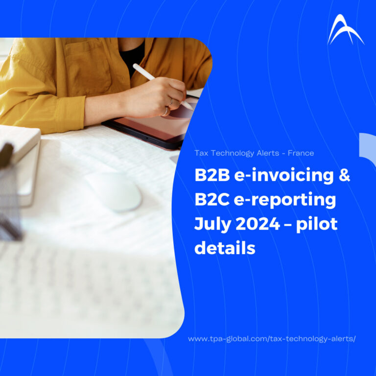 France B2B e-invoicing & B2C e-reporting July 2024 – pilot details