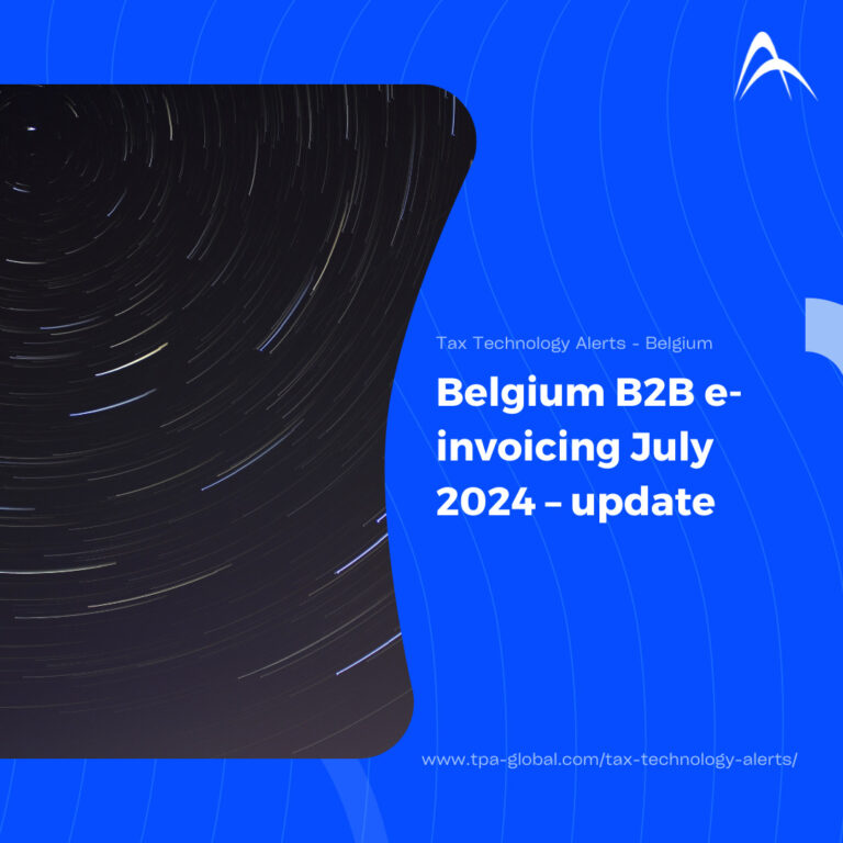 Belgium B2B e-invoicing July 2024 – update