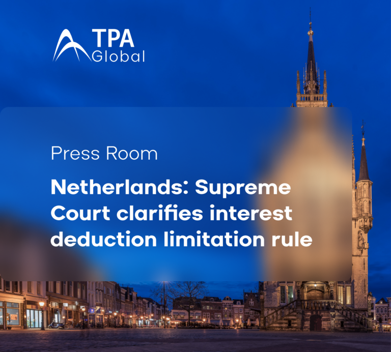 Netherlands: Supreme Court clarifies interest deduction limitation rule