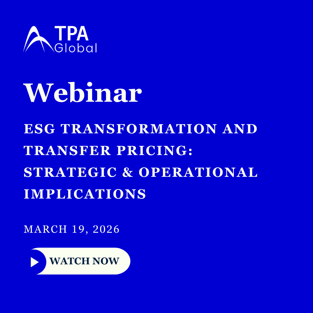 ESG & Transfer Pricing Webinar | Strategy & Tax Impact